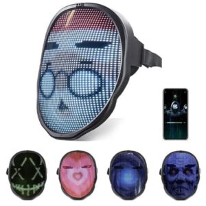 ماسک صورت LED پاور بانک دار Full Color LED Face Mask With Bluetooth and Powerbank