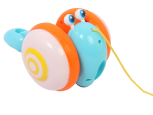 حلزون موزیکال طناب دار آبی pull – along snail toy